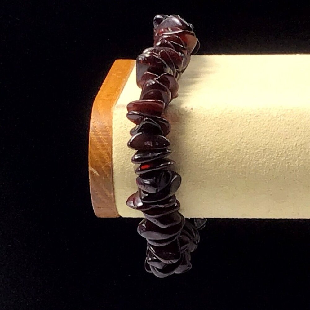 Cherry Amber Stretchy Bracelet 6.75”